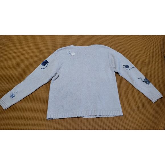 Vintage Talbots Button Sweater Detailed Crocheter Knitter Crafts Sewing GUC M - Picture 7 of 8